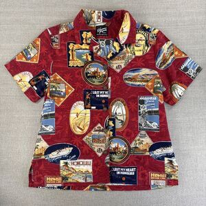 Vintage Shannon Marie Hawaiian Shirt Honolulu Print Souvenir Women’s Medium